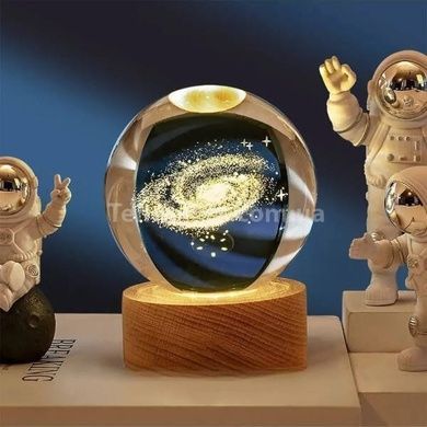 Куля акрилова Чумацький шлях 6см з підсвічуванням на підставці