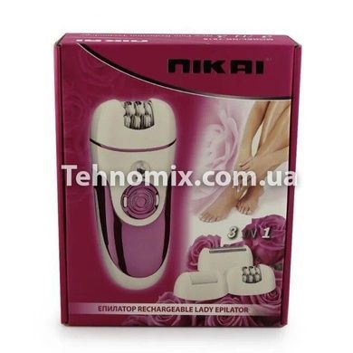 Епілятор акумуляторний 3в1 NIKAI NK-7818 рожевий