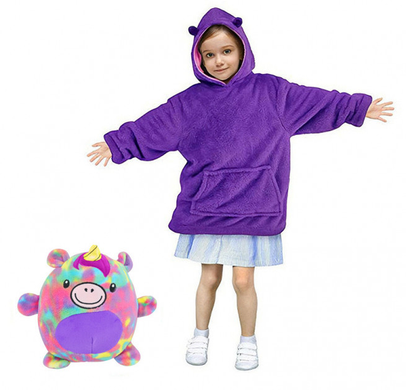 Детский худи-трансформер (толстовка) Huggle Pets Фиолетовый