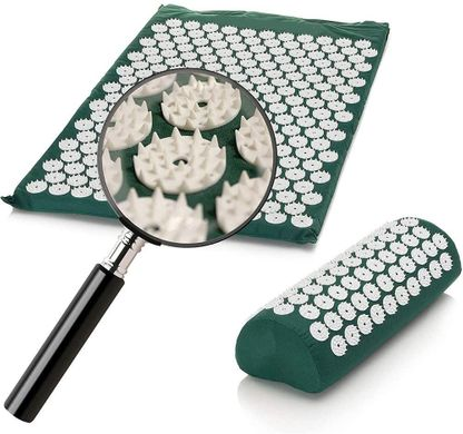 Акупунктурний масажний килимок Acupressure Mat Bed or of Nails Зелений