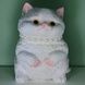 Сквиш-антистресс Котик сидит 11*16см Pinch Family Белый с серым