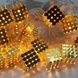 Гирлянда LED Кубики металлические 3м 220V Золото