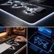 Килимок для миші світиться Карта світу з різнокольоровими світловими точками Чорний