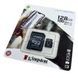 Карта пам'яті з адаптером microSD, SD, SDHC, SDXC 128GB 10 Kingston memory card