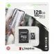 Карта пам'яті з адаптером microSD, SD, SDHC, SDXC 128GB 10 Kingston memory card