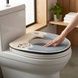 Чохол-сидіння на унітаз Toilet seat cover з квіточкою AND 04 Сірий з бежевим