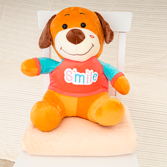 Іграшка-подушка собачка «SMAILE» з пледом 3 в 1 Рожевий