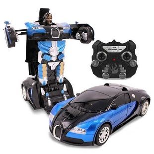 Машинка Трансформер Bugatti Robot Car Size 1:14 Синя