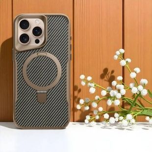 Чохол Metal Buttons with Magnetic Safe Carbon Ring Iphone 15 Pro Max Золотий