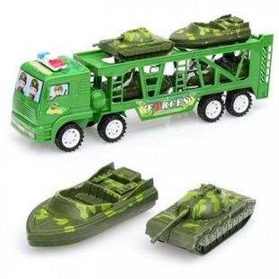 Набор машинок Трейлер с танком и лодкой Forces