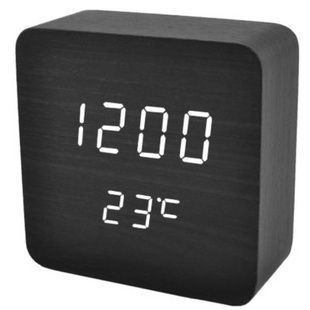Годинник мережевий біле підсвічування (корпус чорний) від USB VST-872-6