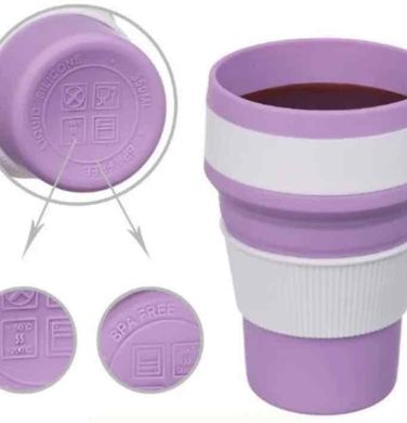 Силиконовый стакан складной Silicon Magic Cup Фиолетовый