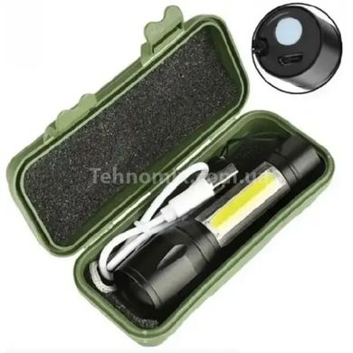 Ручний акумуляторний ліхтарик з бічним діодом Power style MX-829-COB 12см