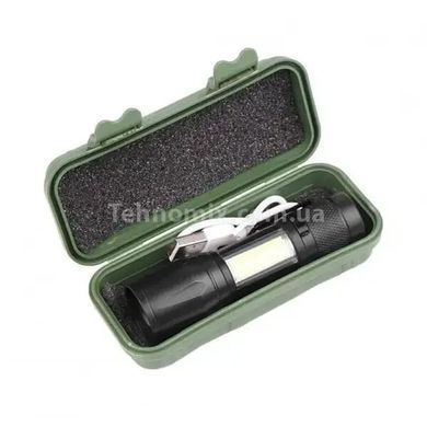 Ручной аккумуляторный фонарик с боковым диодом Power style MX-829-COB 12см
