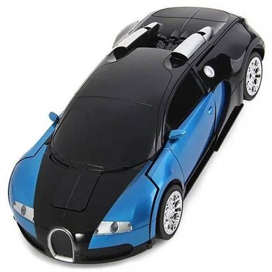 Машинка Трансформер Bugatti Robot Car Size 1:14 Синяя