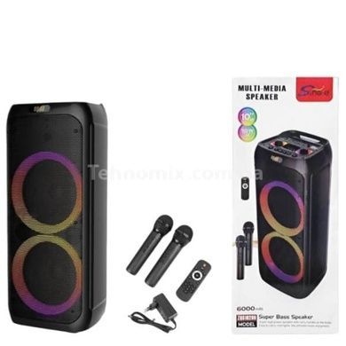 Колонка беспроводная с RGB подсветкой 50Вт Bluetooth, AUX, USB SPS ZQS10209 Черная