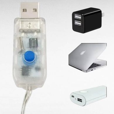 Гірлянда штора роса 8 режимів 3*2м із дистанційним пультом + USB Теплий білий