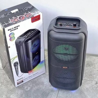 Колонка портативна акумуляторна 3000mAh SPS ZQS6227 + 1 мікрофон Чорна