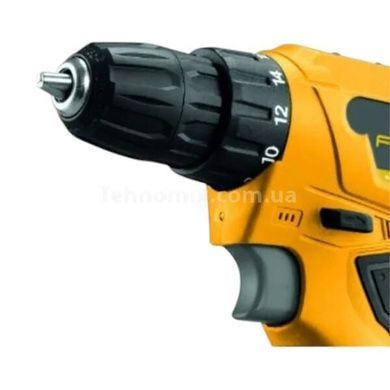 Шуруповерт акумуляторний 12V з набором біт та двома акумуляторами в валізі KAR955 MA496 Чорний з жовтим
