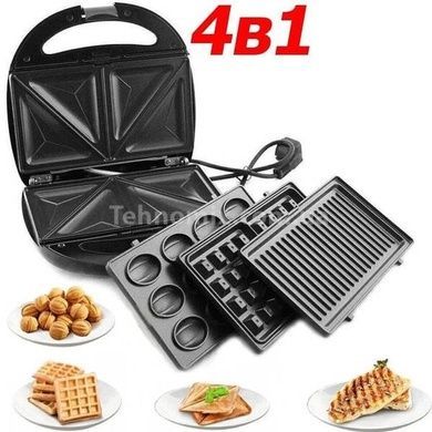 Сэндвичница 4 в 1 Grant GT 779 1400W (сэндвичница-гриль-вафельница-орешница)