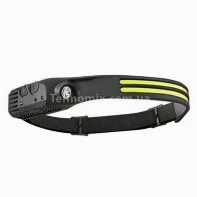 Ліхтарик налобний з датчиком руху акумуляторний BL-W689-2-LM+2COB (white+red) Чорний
