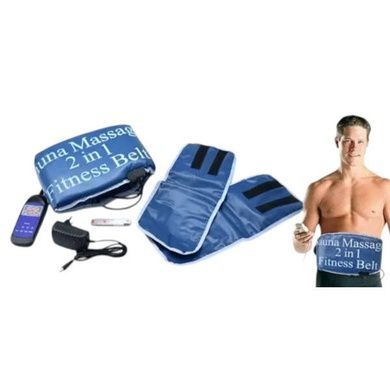 Пояс-массажер для похудения с функцией подогрева SAUNA MASSAGER 2IN1 FITNESS BELT Синий
