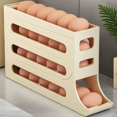 Органайзер для хранения яиц в холодильнике Plastic shelving AND XL-994 4-ярусный Желтый