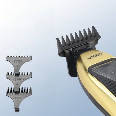Тример акумуляторний зі змінними насадками та контролем потужності VGR V-994 Чорний із золотим