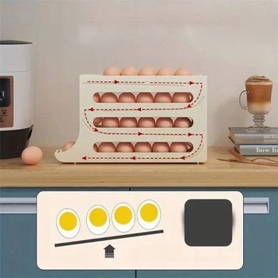 Органайзер для хранения яиц в холодильнике Plastic shelving AND XL-994 4-ярусный Желтый