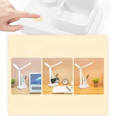 Настольная аккумуляторная двойная LED-лампа с подставкой для ручек 5W Белая