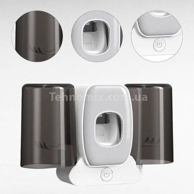Тримач настінний для зубних щіток +2 чашки TOOTHBRUSH HOLDER Білий