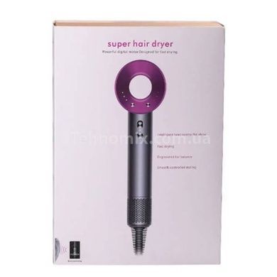 Фен-стайлер для волос 5 насадок 5в1 1600Вт Super Hair Dryer Fan Серый