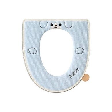 Чехол-сидение на унитаз с вышивкой Puppy Toilet seat cover AND 01 Р Голубой