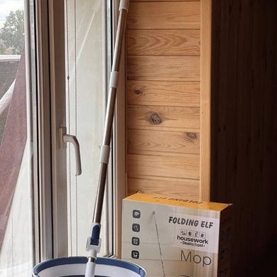 Комплект для уборки Ведро со шваброй автоматическое Mop Bucket AND1472 Белое с серым