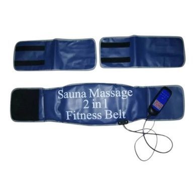 Пояс-массажер для похудения с функцией подогрева SAUNA MASSAGER 2IN1 FITNESS BELT Синий