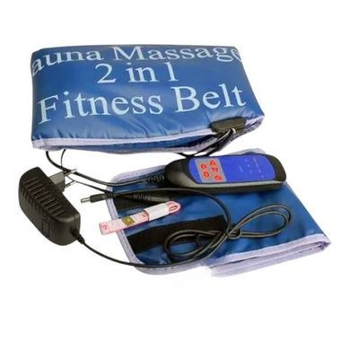 Пояс-массажер для похудения с функцией подогрева SAUNA MASSAGER 2IN1 FITNESS BELT Синий