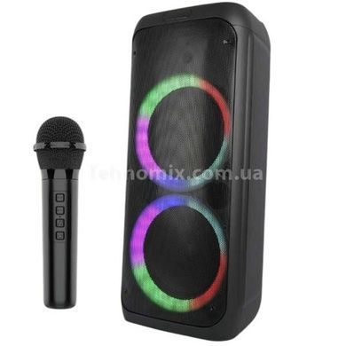 Колонка беспроводная с RGB подсветкой 50Вт Bluetooth, AUX, USB SPS ZQS10209 Черная