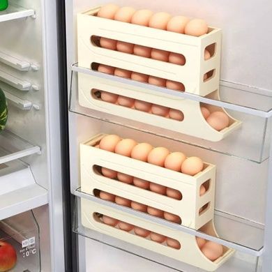Органайзер для хранения яиц в холодильнике Plastic shelving AND XL-994 4-ярусный Желтый
