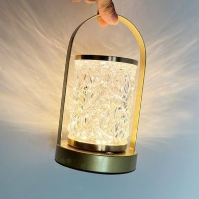 Ночник настольный металлический на батарейках LED D15 Gold