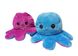 Мягкая игрушка осьминог перевертыш двусторонний «веселый + грустный» Голубой фиолетовый