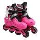 Ролики раздвижные 601-87 L р 39-43 Розовые с черным