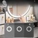 Стол макияжный с LED зеркалом (STL-MD 72) (Г40/Ш80/В127) (СЕРО-БЕЛЫЙ)