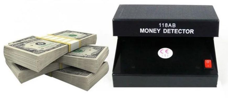 Ультрафиолетовый детектор валют настольный Money Detector AD-118-AB Черный