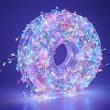 Гирлянда роса линейная Мишура пушистая 50м 1500LED 220V 4533 B/RYL5 AND 65-1 Серая проволока, мультиколор