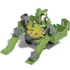 Трек гоночний Динозавр 4 машинки з краном Triceratops Зелений