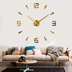 Часы настенные 3D DIY Clock NEW (с цифрами) Gold
