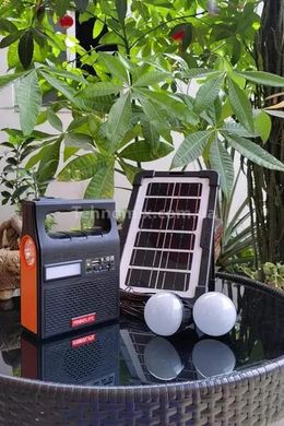 Фонарь на солнечной батарее LM-3601 MP3/Bluetooth/FM Radio/2 лампы