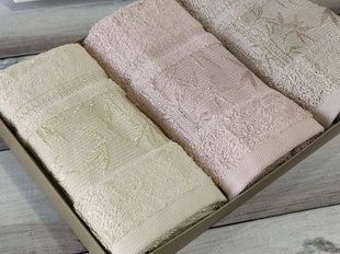 Рушники Pupilla Single bej 30х50см Бамбук набір 3шт