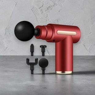 Масажер ручний акумуляторний із змінними насадками Fascial Gun RF-723X Червоний