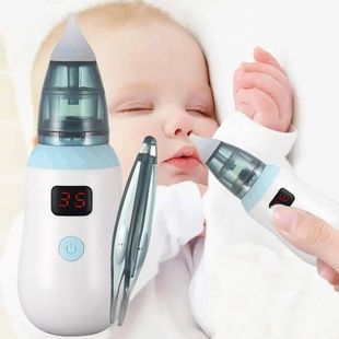 Аспиратор детский соплеотсос со сменными насадками Vancocon VA-162 Белый с голубым